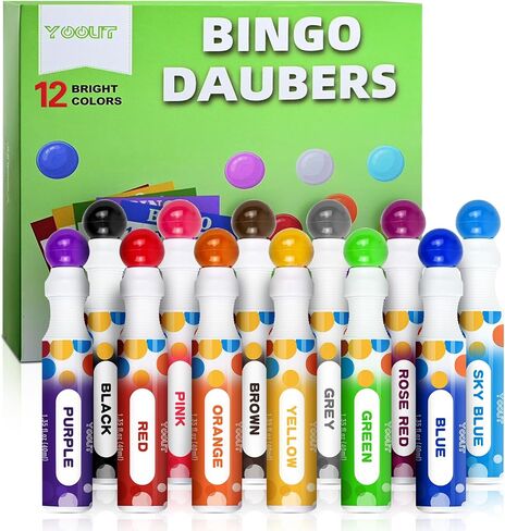 2.80oz Bingo Daubers Bulk, Dot Markers Paint Art for Toddlers, Set of 6 Bingo Markers, Mixed Colors(6 Colors) in Saudi Arabia