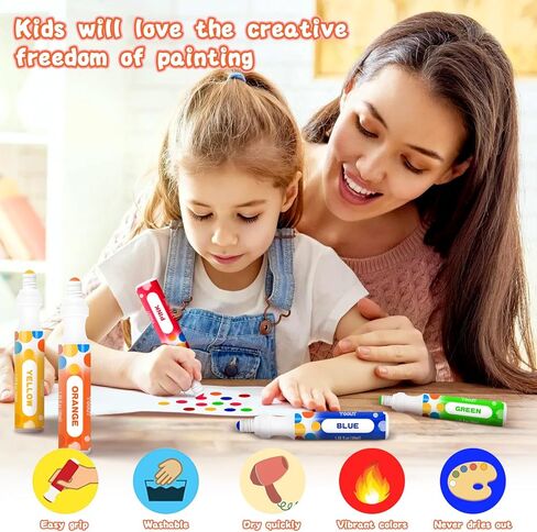 2.80oz مجموعة Bingo Daubers، رسم فني لأقلام التحديد المنقطة للأطفال الصغار، مجموعة من 6 أقلام تحديد Bingo، ألوان مختلطة (6 ألوان) in Kuwait