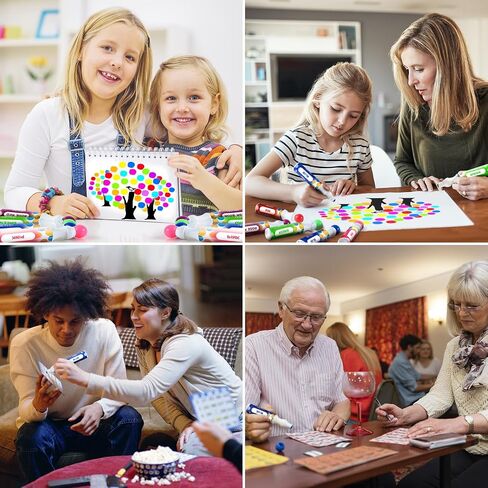 2.80oz Bingo Daubers Bulk, Dot Markers Paint Art for Toddlers, Set of 6 Bingo Markers, Mixed Colors(6 Colors) in Saudi Arabia