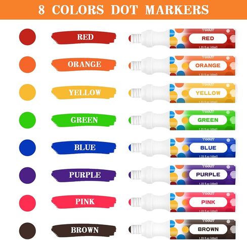 2.80oz مجموعة Bingo Daubers، رسم فني لأقلام التحديد المنقطة للأطفال الصغار، مجموعة من 6 أقلام تحديد Bingo، ألوان مختلطة (6 ألوان) in Kuwait