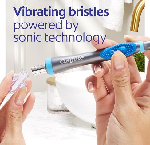 Colgate 360 Vibrate Charcoal Battery Operated Toothbrush Pack, Soft with 1 AAA Battery Included, Black, 2 Count in Saudi Arabia