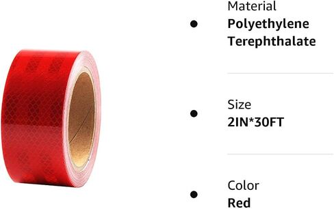 Reflective Tape 1 inch Wide 15 FT Long High Intensity Red Trailer Reflector Safety Conspicuity Tape for Vehicles Trucks Bikes Cargos Helmets in Saudi Arabia