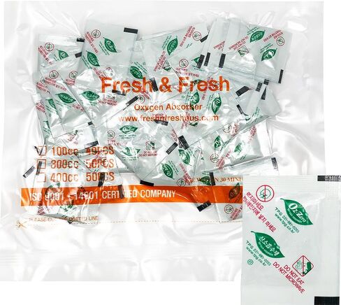 100 CC [500 Packets] Premium Oxygen Absorbers for Food Storage, Oxygen Scavengers Packets(2 Bag of 250 Packets) - ISO 9001 Certified Facility Manufactured in Saudi Arabia