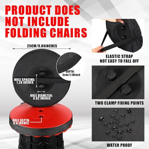 Telescopic Stool Cushion with Memory Foam Retractable Folding Stool Cushion with Elastic Strap Round Thickened Folding Stool Cushion for Telescopic Stool (2 Pieces) in Saudi Arabia