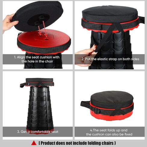 Telescopic Stool Cushion with Memory Foam Retractable Folding Stool Cushion with Elastic Strap Round Thickened Folding Stool Cushion for Telescopic Stool (2 Pieces) in Saudi Arabia