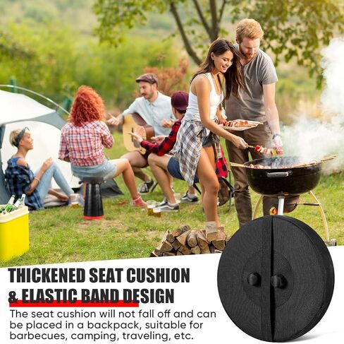 Telescopic Stool Cushion with Memory Foam Retractable Folding Stool Cushion with Elastic Strap Round Thickened Folding Stool Cushion for Telescopic Stool (2 Pieces) in Saudi Arabia