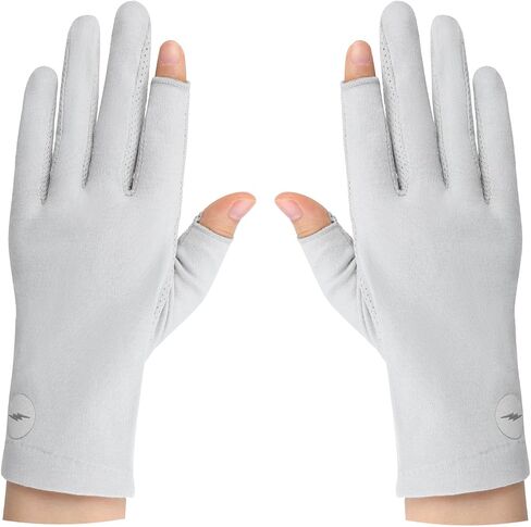 Men's Cotton Thin Sunblock Gloves Fingertip Touch Screen Cycling Driving Gloves Anti-slip UV Protection Sunscreen Sports Gloves for Hiking Fishing Running in Saudi Arabia