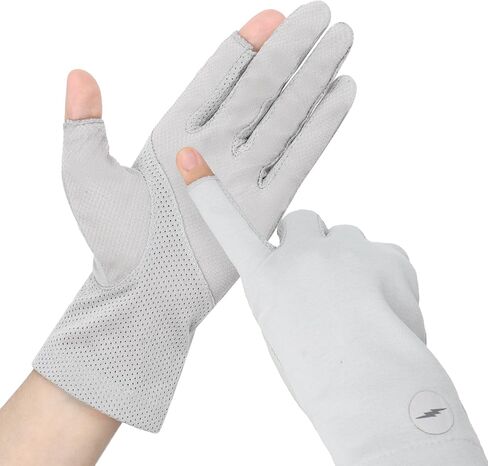 Men's Cotton Thin Sunblock Gloves Fingertip Touch Screen Cycling Driving Gloves Anti-slip UV Protection Sunscreen Sports Gloves for Hiking Fishing Running in Saudi Arabia
