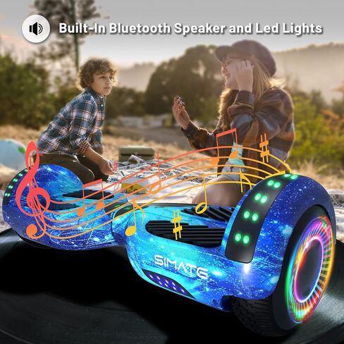 SIMATE Scooter, Bluetooth & Corlorful LED Lights, Gifts for Kids & Adults & Girls & Boys, for All Ages in Kuwait