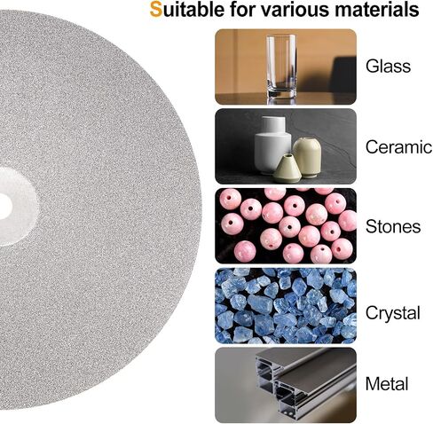 Diamond Flat Lap Disc Set 8" x 1/2" Arbor 320/600/800/1200/3000 Grit Abrasive Wheel Lapping for Grinding Sanding Ceramics, Glass, Stones in Saudi Arabia