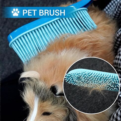 Rubber Broom for Pet Hair Removal, Lint Remover Brush, Cat Dog Hair Broom for Carpet, Hardwood Floor, Rubber Brooms for Sweeping Indoor, Carpet Rake with Floor Squeegee, in Saudi Arabia