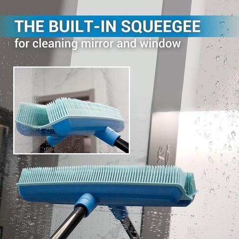 Rubber Broom for Pet Hair Removal, Lint Remover Brush, Cat Dog Hair Broom for Carpet, Hardwood Floor, Rubber Brooms for Sweeping Indoor, Carpet Rake with Floor Squeegee, in Saudi Arabia