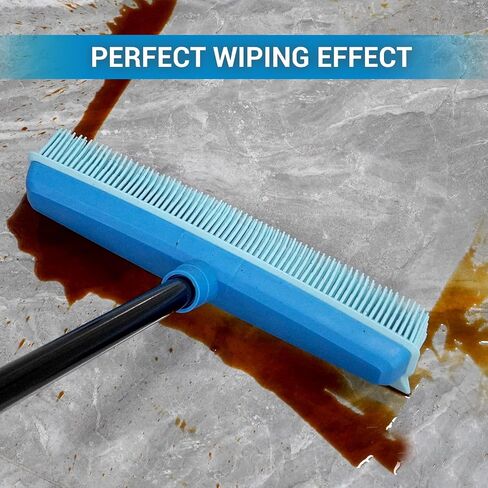 Rubber Broom for Pet Hair Removal, Lint Remover Brush, Cat Dog Hair Broom for Carpet, Hardwood Floor, Rubber Brooms for Sweeping Indoor, Carpet Rake with Floor Squeegee, in Saudi Arabia
