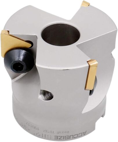 Accusize Industrial Tools 2'' Indexable Face Shell Mill, 90 Degree, Positive Rake, with 3 Pcs Tpg322 Inserts Installed, 3508-0012 in Saudi Arabia