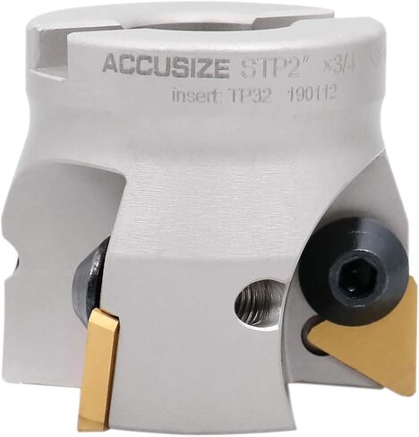 Accusize Industrial Tools 2'' Indexable Face Shell Mill, 90 Degree, Positive Rake, with 3 Pcs Tpg322 Inserts Installed, 3508-0012 in Saudi Arabia