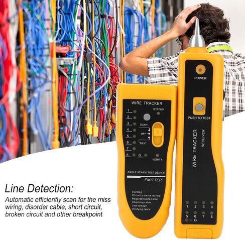 سلك، جهاز اختبار كابل RJ11 RJ45 محمول، سلك متعدد الوظائف، حبر اختبار كابل شبكة Ethernet LAN لتجميع كابلات الشبكة، واختبار خط الهاتف، والتحقق من الاستمرارية in Saudi Arabia