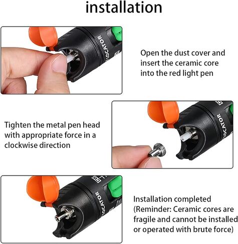 8X Fiber Optical Ceramic Core Fiber Optic Visual Fault Locator Metal Heads Metal Tips and 8X Mental Heads for Visual Fault Locator Fiber Optic Tester Light Meter Network Cable Tester in Saudi Arabia