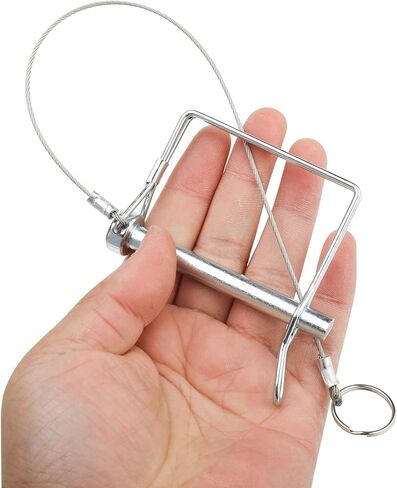 Trailer Coupler Pin, Wire Lock Pin, Shaft Locking Pin, Safety Coupler Pin 5/16 Inch Diameter x 2-3/4 Inch, Square Lock Pins, with Stainless Steel Extended Wire and Quick Release Ring (10) in Kuwait