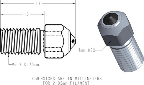 فوهات Diamondback - متوافقة مع Ultimaker S5 - فوهات طابعة ثلاثية الأبعاد ذات طرف ماسي صلب متعدد البلورات، بثق محسّن، أي خيوط، عمر طويل، مقاومة للتآكل، صناعة أمريكية (0.4 مم) in Kuwait