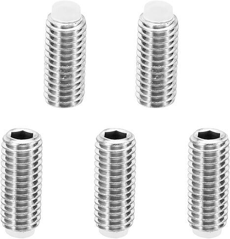 PATIKIL M5x12mm Nylon Tip Grub Screw, 5 Pack Metric Hex Socket Head Cup Point Anti Slip Set Screws Internal Hex Drive Hardware, 304 Stainless Steel in Saudi Arabia
