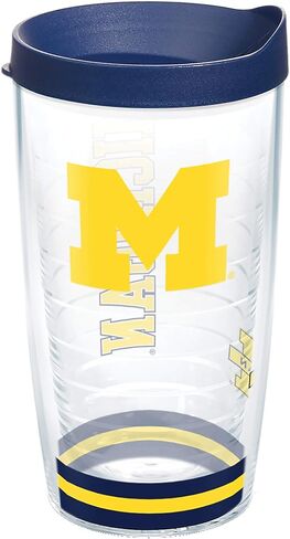 Tervis Made in USA Double Walled University of Michigan UM Wolverines Insulated Tumbler Cup Keeps Drinks Cold & Hot, 16oz, Big M in Saudi Arabia