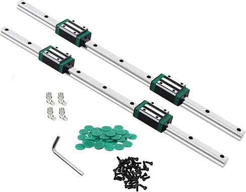 Linear Guide Rail 2PCS HGR20 1000mm Linear Slide Rail 4PCS HGH20CA Carriage with Wrench, Plastic Dust Cap, Head Screw Slider Block CNC Kit for DIY CNC Routers Lathes Mills 3D Printer in Kuwait