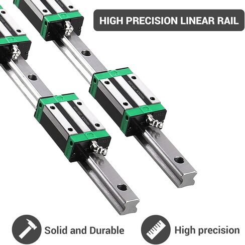 Linear Guide Rail 2PCS HGR20 1000mm Linear Slide Rail 4PCS HGH20CA Carriage with Wrench, Plastic Dust Cap, Head Screw Slider Block CNC Kit for DIY CNC Routers Lathes Mills 3D Printer in Kuwait