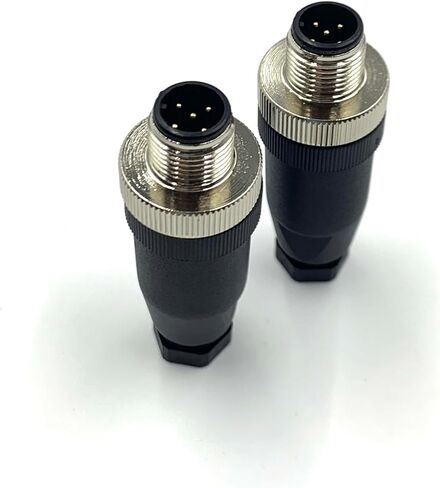 2Pcs M12 5 Pin Male Circular Connector, A Code Industrial Circular Connector IP67 Waterproof Field Assembly Wireable Sensor Straight Type Unshiled Adapter for PG7 Cable 125V 4A AC/DC in Saudi Arabia