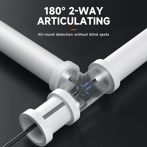 كاميرا منظار 1080 بكسل ثنائية الاتجاه مع ضوء، مقاومة للماء IP68، شاشة IPS 4.5 بوصة، مسبار 8 مم، شبه صلب 3FT، كابل لمحرك ماكينات السيارات in Kuwait