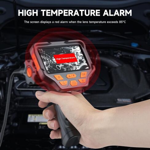 كاميرا منظار 1080 بكسل ثنائية الاتجاه مع ضوء، مقاومة للماء IP68، شاشة IPS 4.5 بوصة، مسبار 8 مم، شبه صلب 3FT، كابل لمحرك ماكينات السيارات in Kuwait