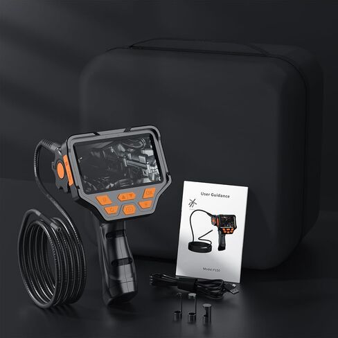 كاميرا منظار 1080 بكسل ثنائية الاتجاه مع ضوء، مقاومة للماء IP68، شاشة IPS 4.5 بوصة، مسبار 8 مم، شبه صلب 3FT، كابل لمحرك ماكينات السيارات in Kuwait