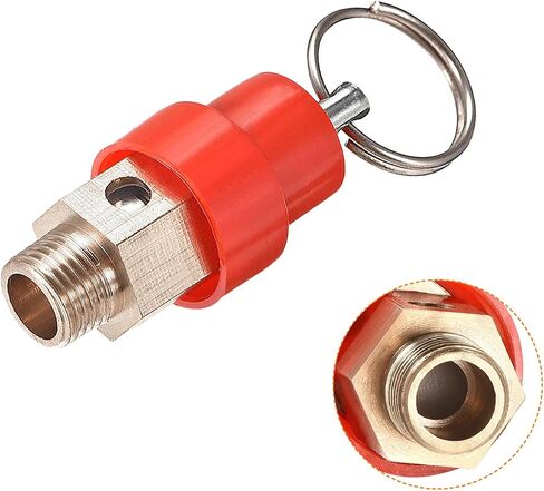 MECCANIXITY Air Compressor Pressure Safety Valve Yellow G 1/2 Male Threaded 115 PSI and Red G 1/8 Male Threaded 115 PSI Brass Safety Valve for Air Compressors in Saudi Arabia