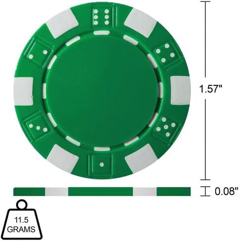 Trademark Games Poker Chips – 50-Piece Set of 11.5-Gram Blackjack Chips with Dice Design – 39mm – Made of Composite Resin for Texas Holdem (Green) in Saudi Arabia