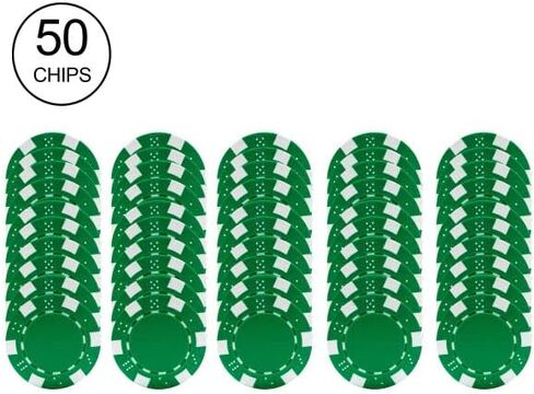 Trademark Games Poker Chips – 50-Piece Set of 11.5-Gram Blackjack Chips with Dice Design – 39mm – Made of Composite Resin for Texas Holdem (Green) in Saudi Arabia
