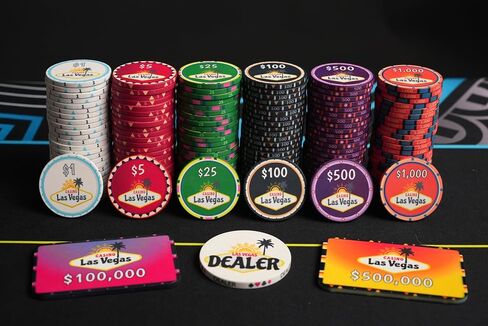 Vegas Chip Ceramic Poker Chip Set for Texas Hold'em - 500-Piece Poker Ceramic Kit, 10-Gram Poker Chips, Durable & Long-Lasting Numbered Casino Chips - Includes Black Aluminum Case in Saudi Arabia