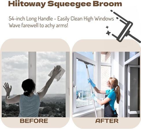Rubber Broom - Silicone Squeegee Broom for Floor Sweeping, Magic Broom with 54in Handle, Scraping Air Broom for Hardwood, Windows, Water Spill, Dust, Pet Hair Cleaning, Gray in Saudi Arabia