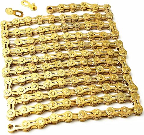 Replacement Mountain Road Bike Chain Parts, 116 Links Half Hollow 6/7/8 Speed Bicycle Chains, 1/2 x 3/32 Inch Gold in Saudi Arabia