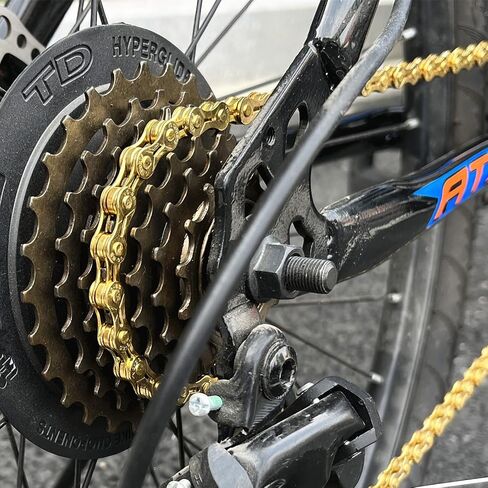 Replacement Mountain Road Bike Chain Parts, 116 Links Half Hollow 6/7/8 Speed Bicycle Chains, 1/2 x 3/32 Inch Gold in Saudi Arabia