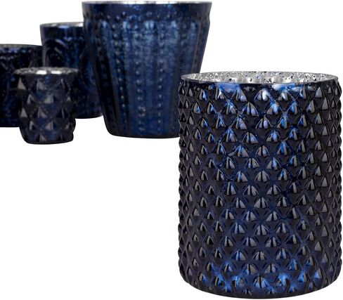 Koyal Wholesale Mismatched Votive Candle Holders Mega Set of 12 (Navy Blue) in Saudi Arabia