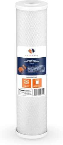 Aquaboon Carbon Water Filter Replacement - 5 Micron Water Filter 20 x 4.5 inch - Whole House CTO Carbon Block Water Filter Cartridge Compatible with FC25B, EPM-20BB, CB-BB-20, 155783-43, 2 Pack in Saudi Arabia