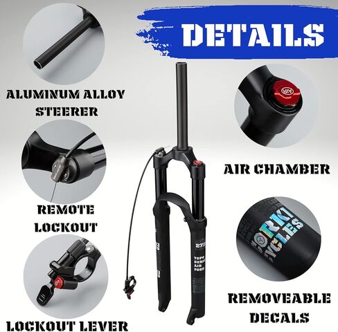 دورات كوركي دراجة هوائية جبلية شوكة تعليق هوائية جهاز تحكم عن بعد 26/27.5/29 سفر 120mm-QR 9mm- شوكات أمامية مستقيمة MTB in Kuwait