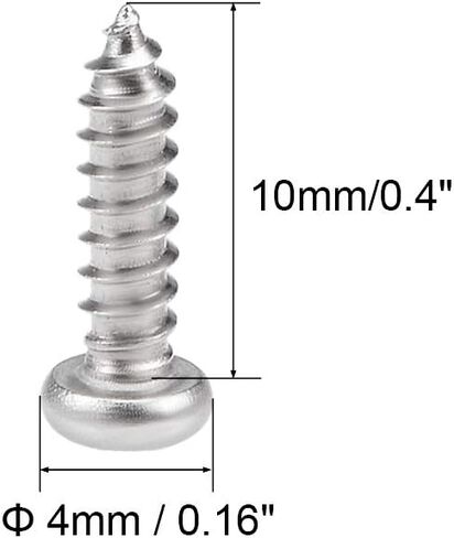 uxcell 2x4mm Self Tapping Screws Phillips Pan Head Screw 316 Stainless Steel Fasteners Bolts 50Pcs in Saudi Arabia