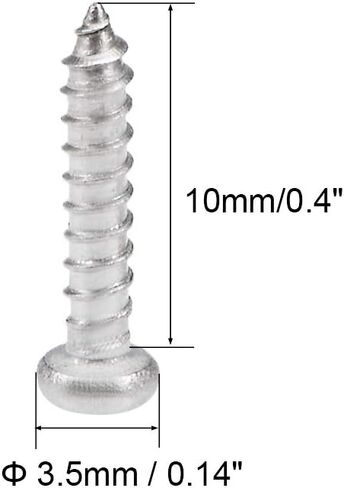 uxcell 2x4mm Self Tapping Screws Phillips Pan Head Screw 316 Stainless Steel Fasteners Bolts 50Pcs in Saudi Arabia