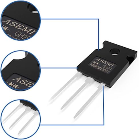 MBR60100PT ASEMI Schottky Barrier Diode TO-247/3P 60A100V with Heat Sink for Transformer (5) in Kuwait