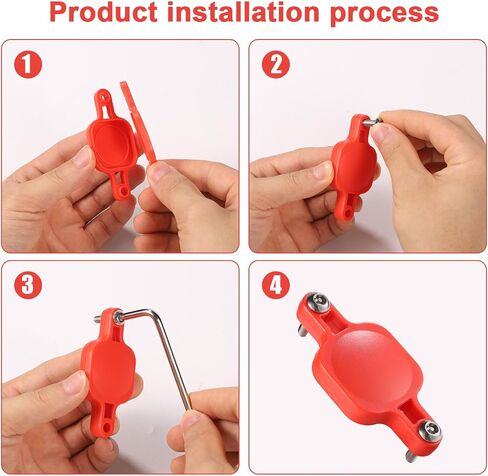 Bike Mount Compatible with Airtag, Waterproof Tracker Holder for Bike Security Mount Under Bottle Cage for Most Bikes Electric Bike Scooter (Square, Red) in Saudi Arabia