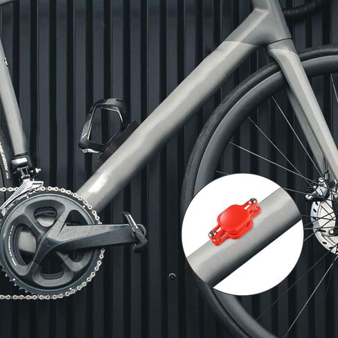 Bike Mount Compatible with Airtag, Waterproof Tracker Holder for Bike Security Mount Under Bottle Cage for Most Bikes Electric Bike Scooter (Square, Red) in Saudi Arabia