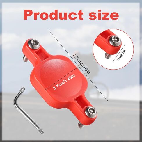 Bike Mount Compatible with Airtag, Waterproof Tracker Holder for Bike Security Mount Under Bottle Cage for Most Bikes Electric Bike Scooter (Square, Red) in Saudi Arabia