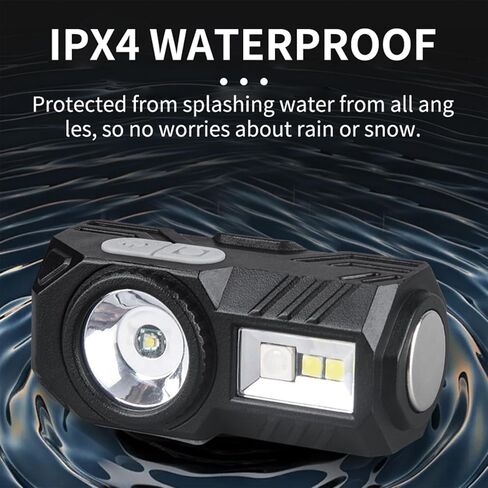 LED Rechargeable Headlamp, 9 Lighting Modes, Motion Sensor, RGB/white light/SOS flashing LED Headlamp for Outdoor Camping, Running, Cycling, Climbing, Fishing, Hiking, Repairing, headlamp rechargeable in Saudi Arabia