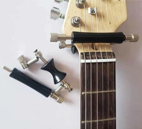 2 Pack Guitar Rolling Capo Sliding Capo Adjustable Capo Rubber and Stainless Steel Capo for Tuning Tone of String Instruments Like Folk Classic Acoustic Electric Guitar Ukulele Mandolin Banjo in Saudi Arabia