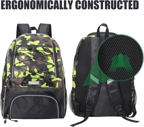 Baseball Bag, Softball Bag with Shoes Compartment Bat Backpack for Baseball, T-Ball Bat, Glove Holder, Helmet, Caps, Teeball Equipment Gear in Kuwait